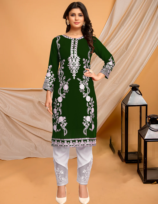 Embroidered Lucknow Chikankari Kurti