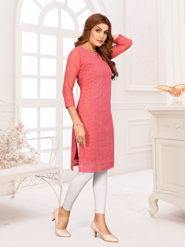 Georgette Chikankari Kurti for Women – Ideal for Festivals, Weddings