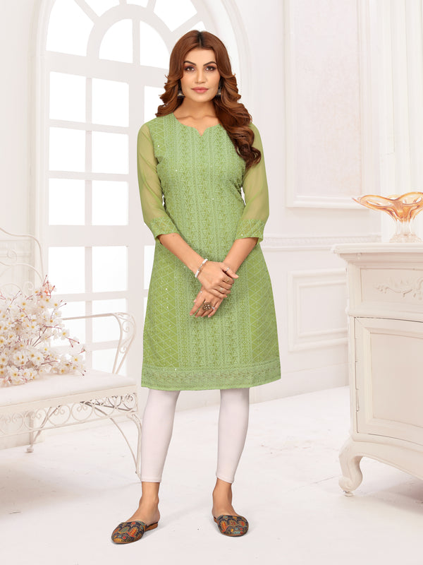 Georgette Chikankari Kurti for Women – Ideal for Festivals, Weddings