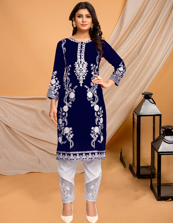 Embroidered Lucknow Chikankari Kurti