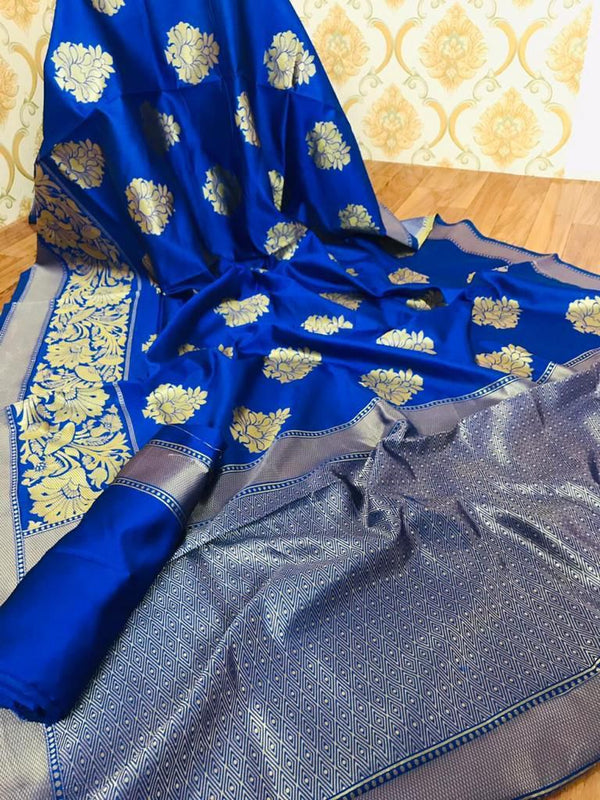 Exquisite Mandakini Banarasi Saree | Women Printed Silk Saree | Jecquard weaving Border with Unstiched Blouse