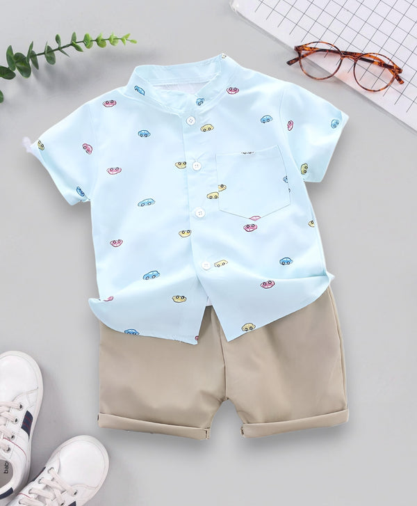 Boys Party/Festive Printed Shirt Shorts