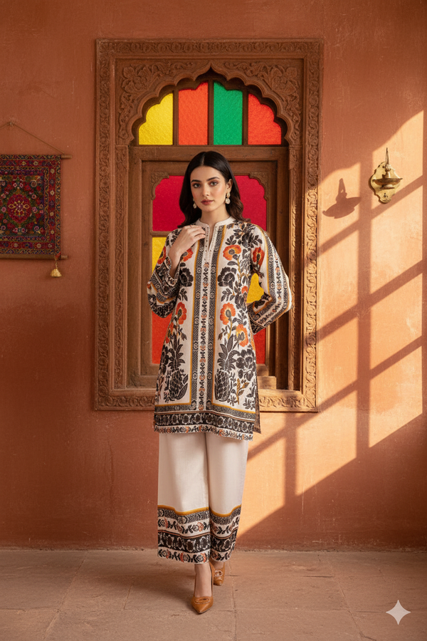 NESH CREATION Women's Casual Rayon Co-ord Set | Digital Printed Top & Pants