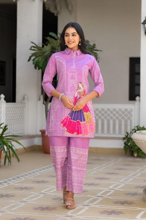 NESH CREATION Women's Poly Rayon Co-ord Set | Festive Digital Print Co-ord Set for Diwali, Holi & Navratri